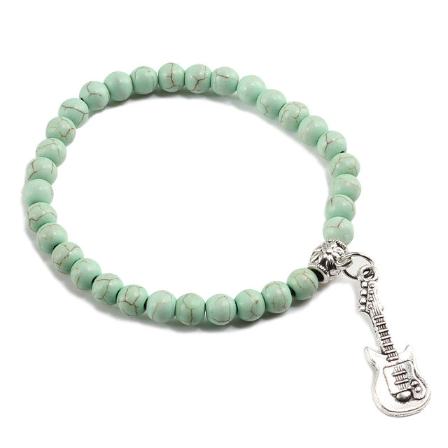 Free - Guitar Pendant Beaded Bracelets