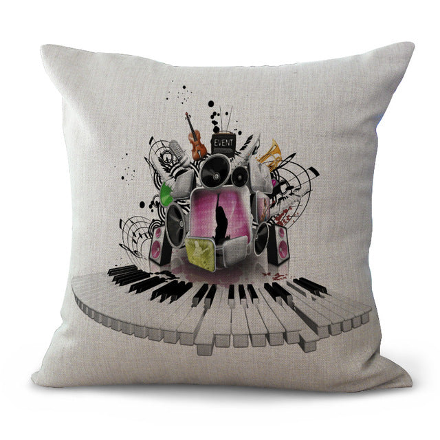 Free - Music Instrument Cushion Pillow Case