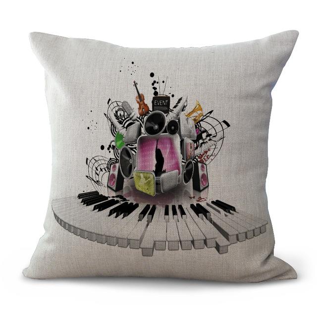 Music Instrument Cushion Pillow Case