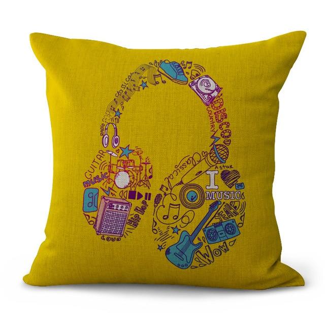 Music Instrument Cushion Pillow Case