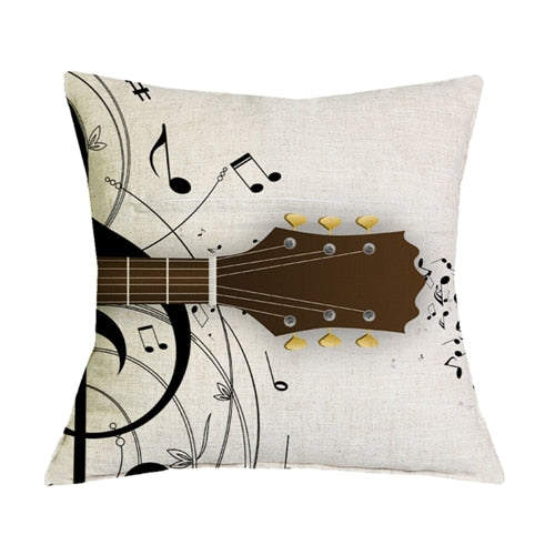 Guitar Musical Note Pillow Cover