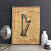 Harp Instrument Canvas Art