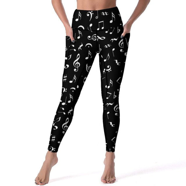Classic Music Notes Leggings
