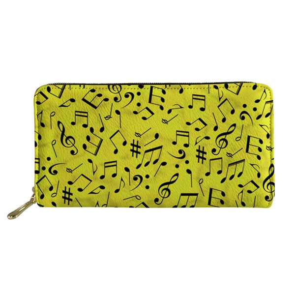 Vintage Music Notes Print Wallet