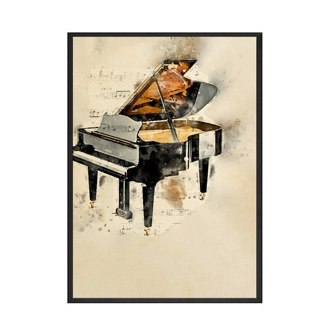 Vintage Music Instrument Wall Art