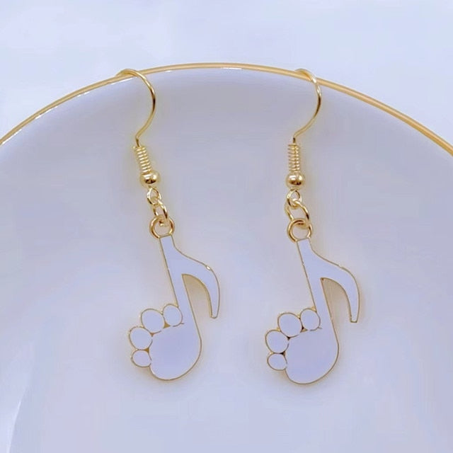 Piano Cat Enamel Earrings