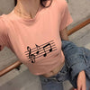Music Notes Crop Tops