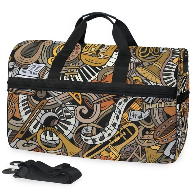 Music Instrument Print Fitness Bag