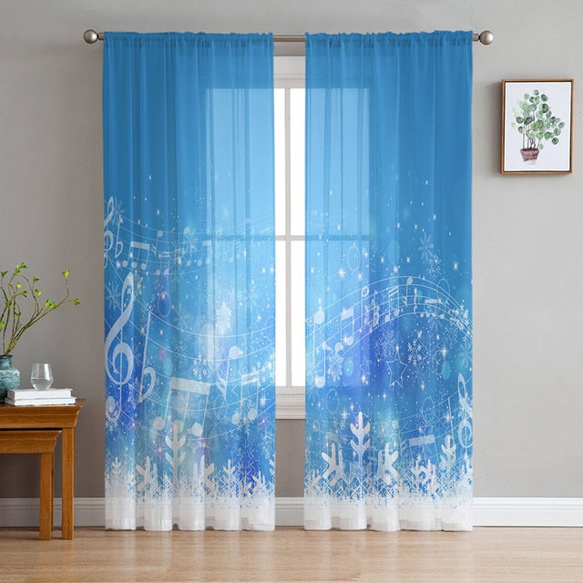 Music Notes Sheer Curtains