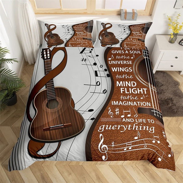 Guitar Piano Music Bedding Set