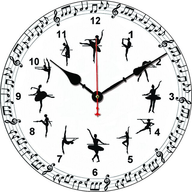 Retro Music Notes Wall Clock