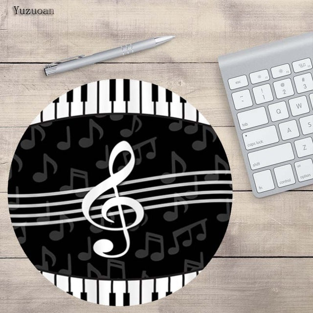 Music Notes Round Mouse Pad