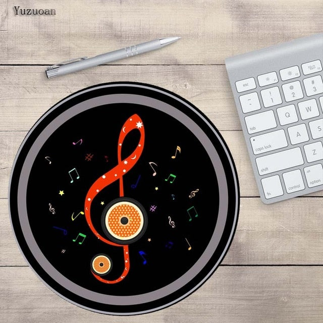 Music Notes Round Mouse Pad