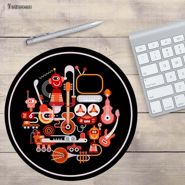 Music Notes Round Mouse Pad