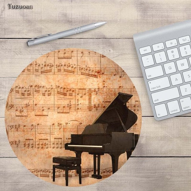Music Notes Round Mouse Pad