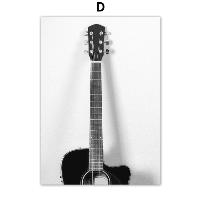 Guitar Radio Vinyl Records Wall Art