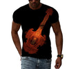 3D Guitar Round Neck T-shirt