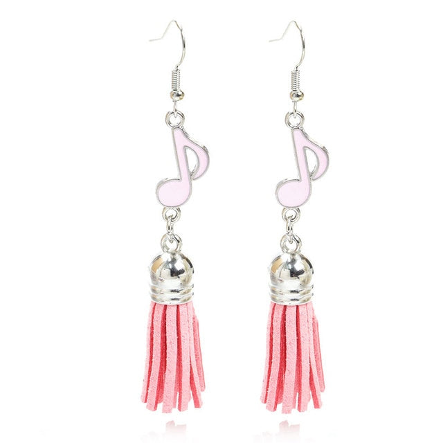 Music Quaver Tassel Hook Earrings