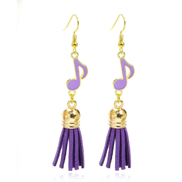 Music Quaver Tassel Hook Earrings