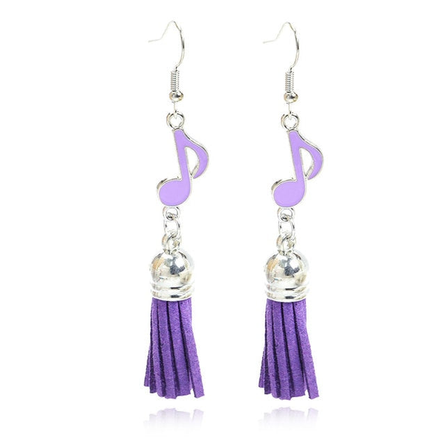 Music Quaver Tassel Hook Earrings