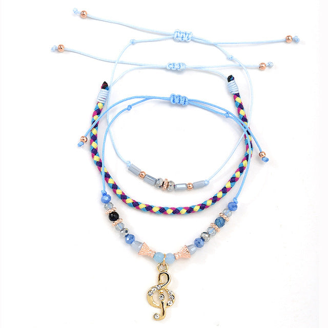 Music Note Glass Beaded Bracelets