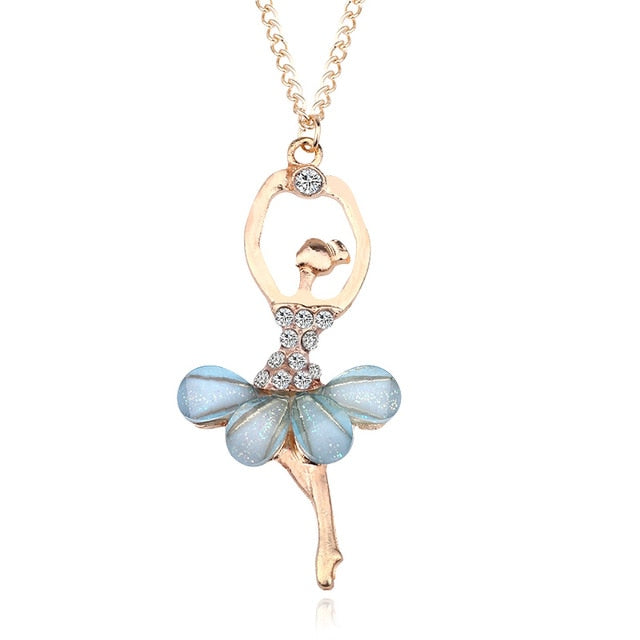 Crystal Ballet Dancer Necklace