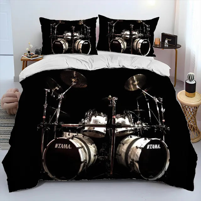 3D Drum Instrument Bedding Set