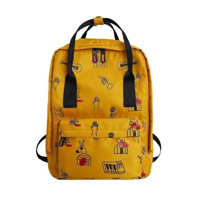 Nylon Music Instrument Print Backpack