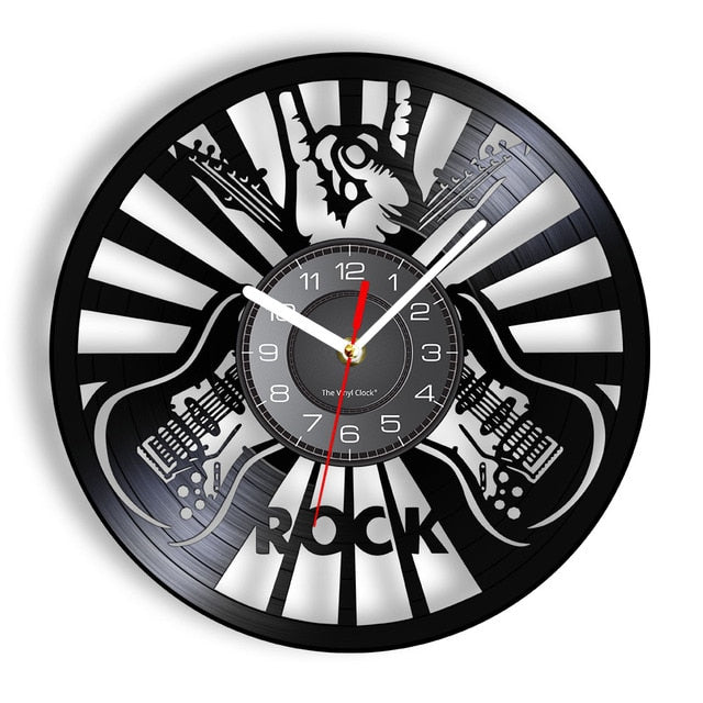 Guitar Vinyl Record Wall Clock