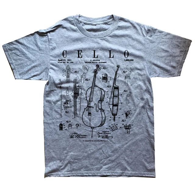 Creative Cello Drawing T-shirt