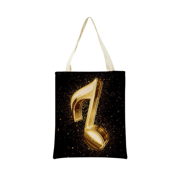 Music Note Foldable Tote Bag