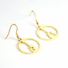 Hollow Electric Guitar Round Earrings