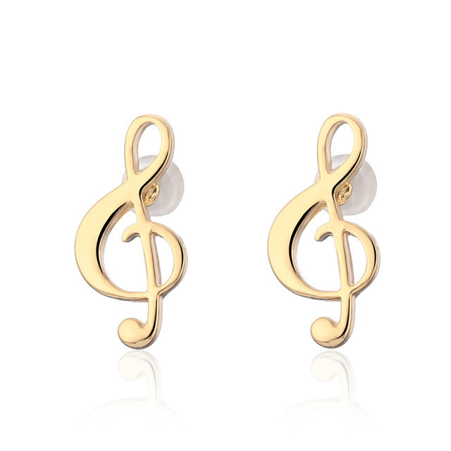 Free - Tiny Music Note Stud Earrings