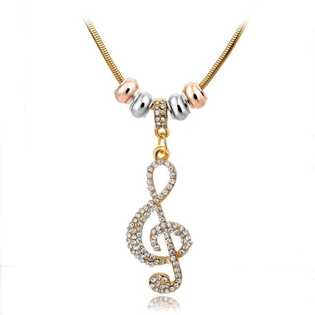 Crystal Treble Clef Pendant Necklace - Artistic Pod Review