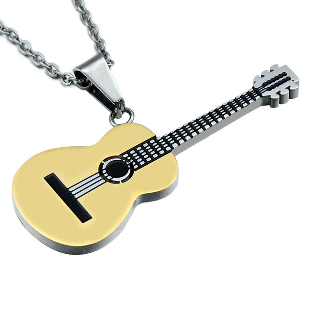 Stainless Steel Guitar Necklace