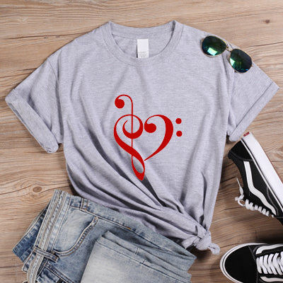 Love Music Clef Graphic T-shirt