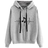 Women's Music Wave Printed Hoodie