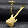 Black/Gold Mini Electric Guitar Keychain