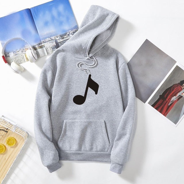 Music Note Women's Pocket Hoodie