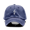 Vintage Washed Music Embroidery Cap