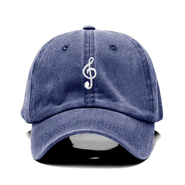 Vintage Washed Music Embroidery Cap