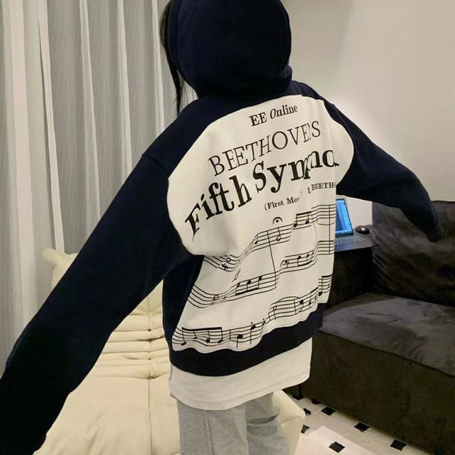 Musical Note Graphic Hoodie