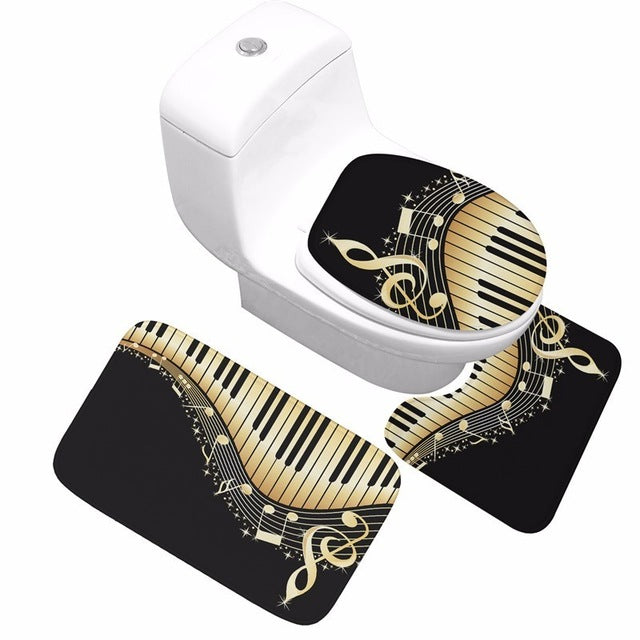 Music Note Toilet Mat Set