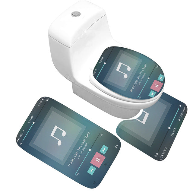 Music Note Toilet Mat Set