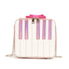 Pink Piano Keys Iridescent Chain Bag