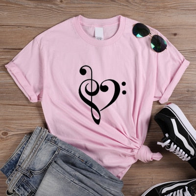 Love Music Clef Graphic T-shirt