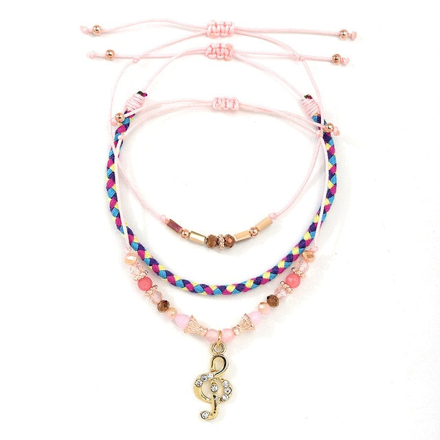 Music Note Glass Beaded Bracelets