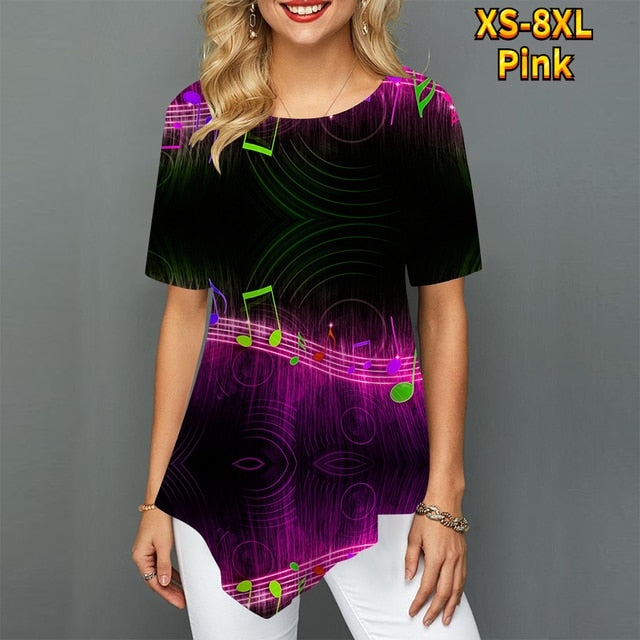 Musical Note Irregular T-shirt