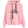 Women's Music Wave Printed Hoodie