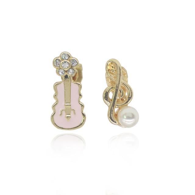 Music Guitar Pearl Stud Earrings